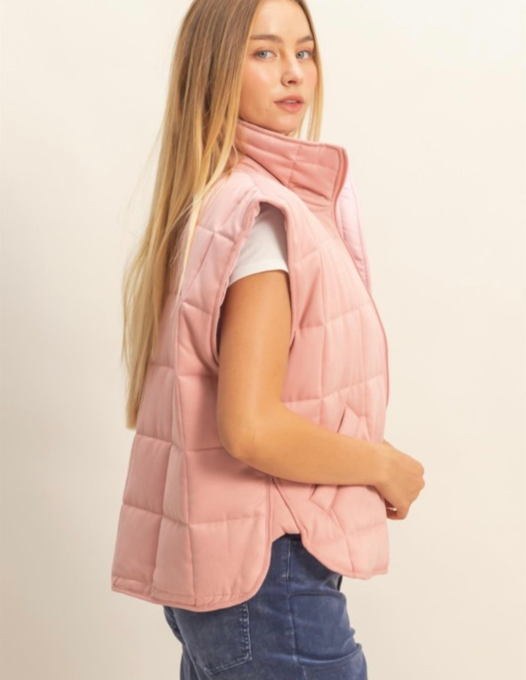 Quilted Zip Front Vest