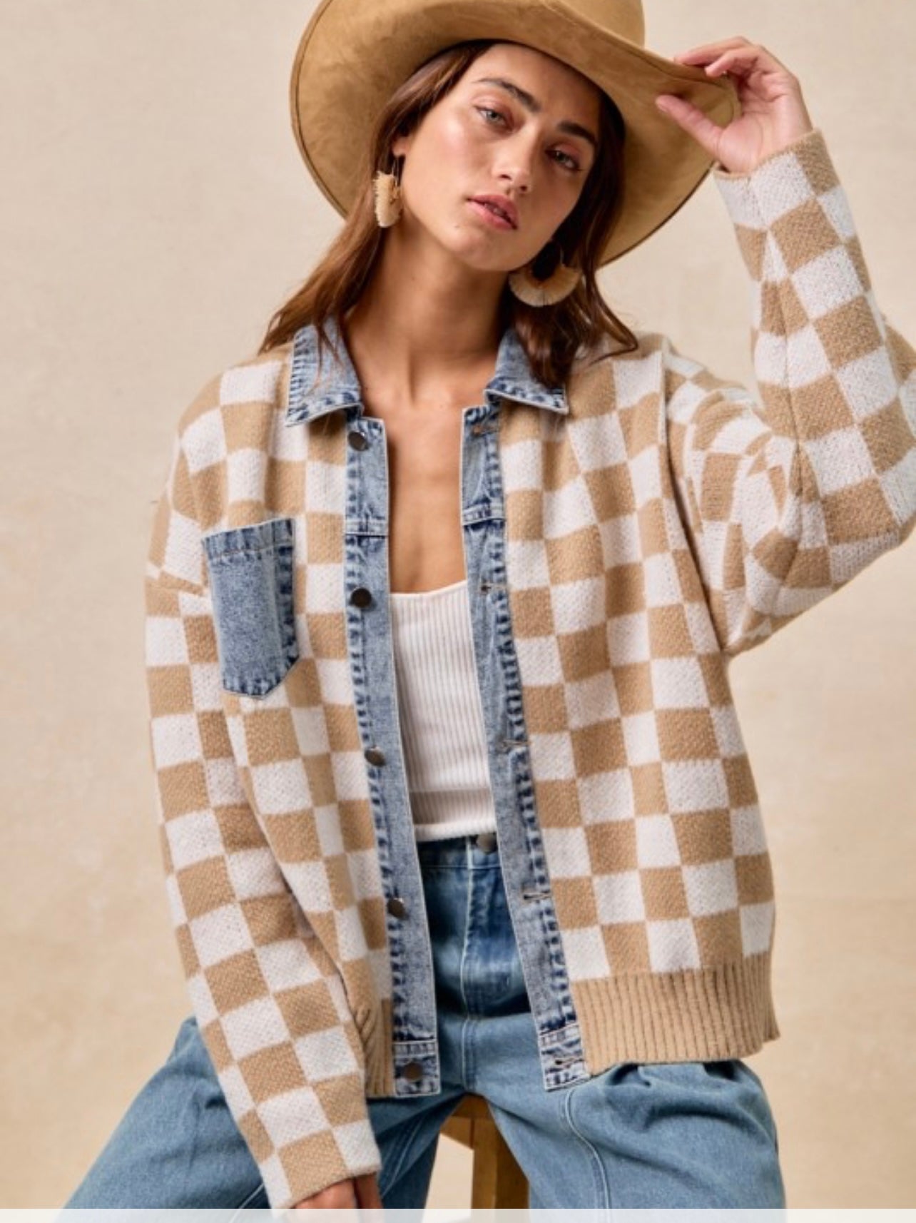 Denim Mix & Match Sweater Top