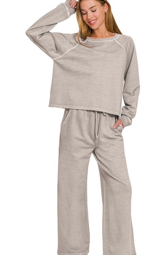 Terry Round Neck & Pant Set