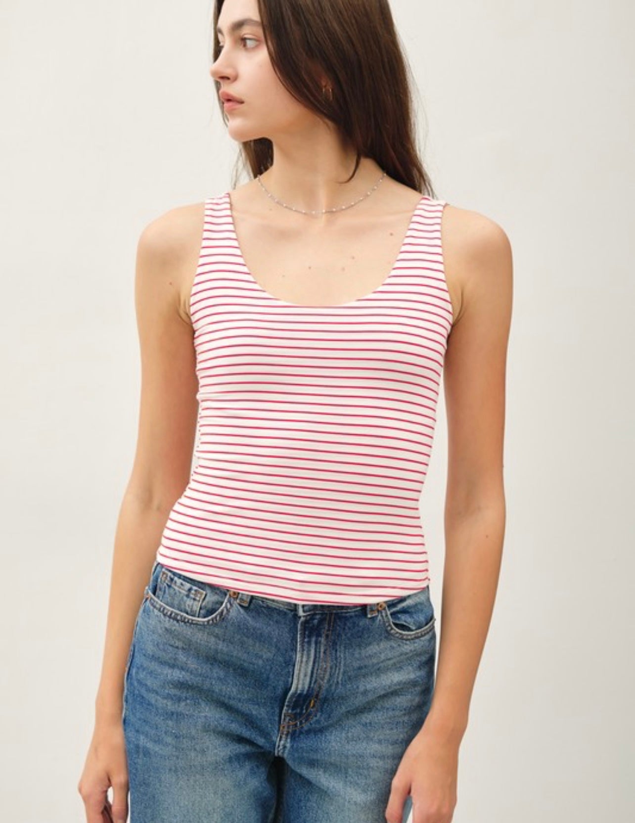 Stripe Scoop Neck Tank
