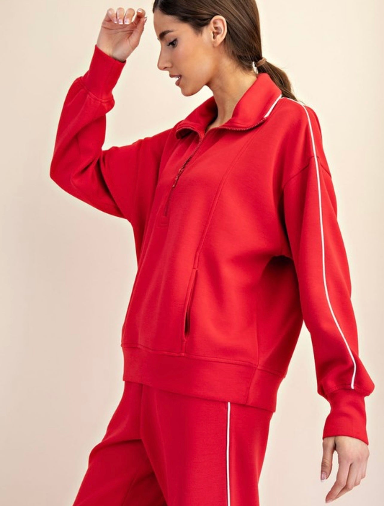Poly Span Piping Quarter Zip