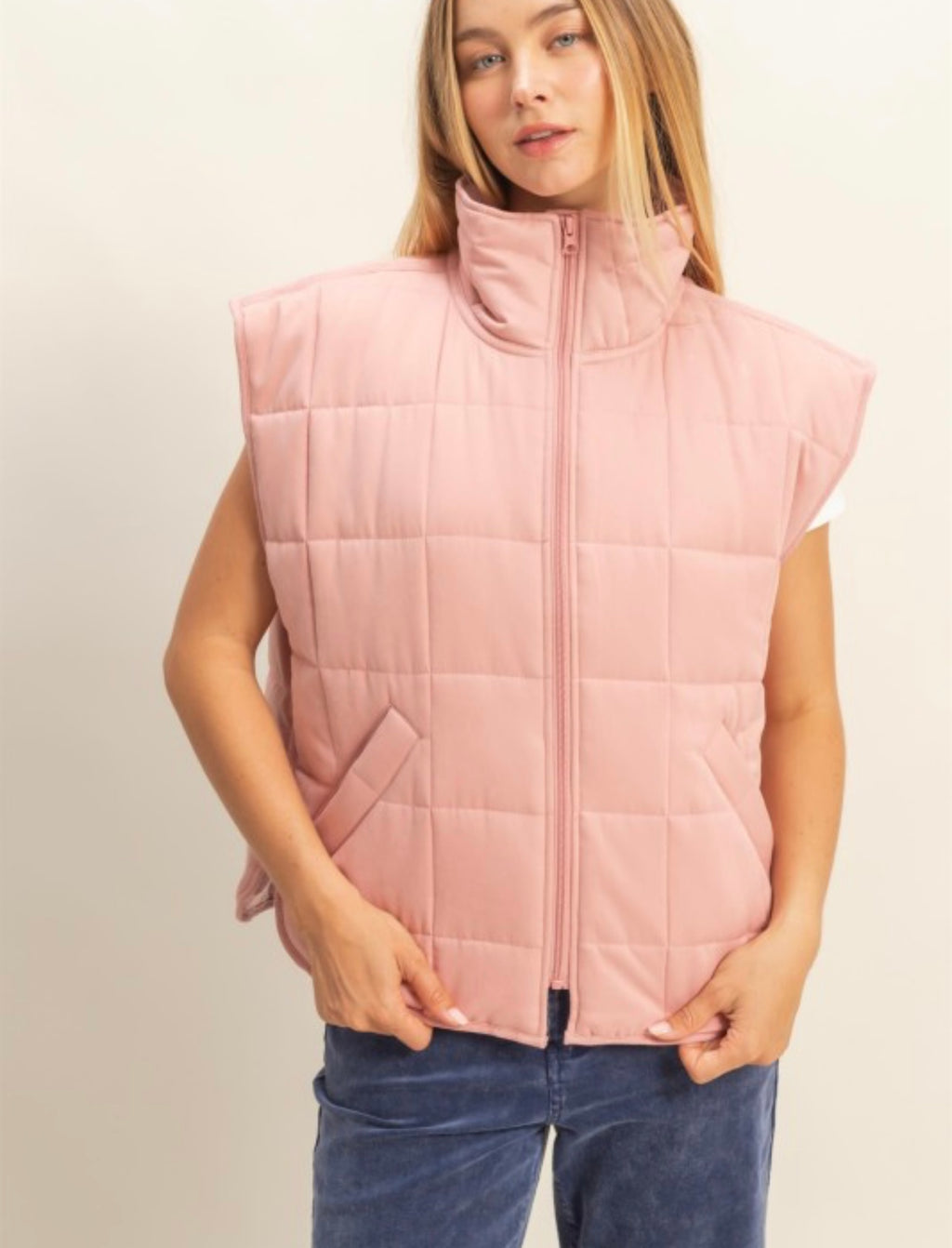 Quilted Zip Front Vest