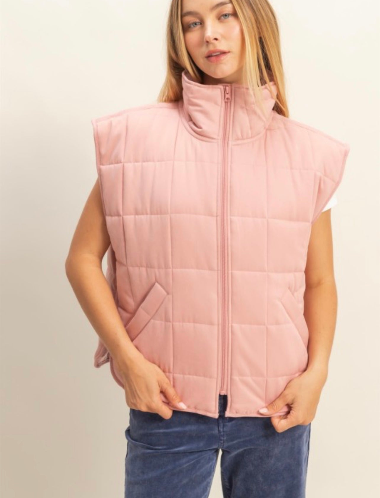 Quilted Zip Front Vest