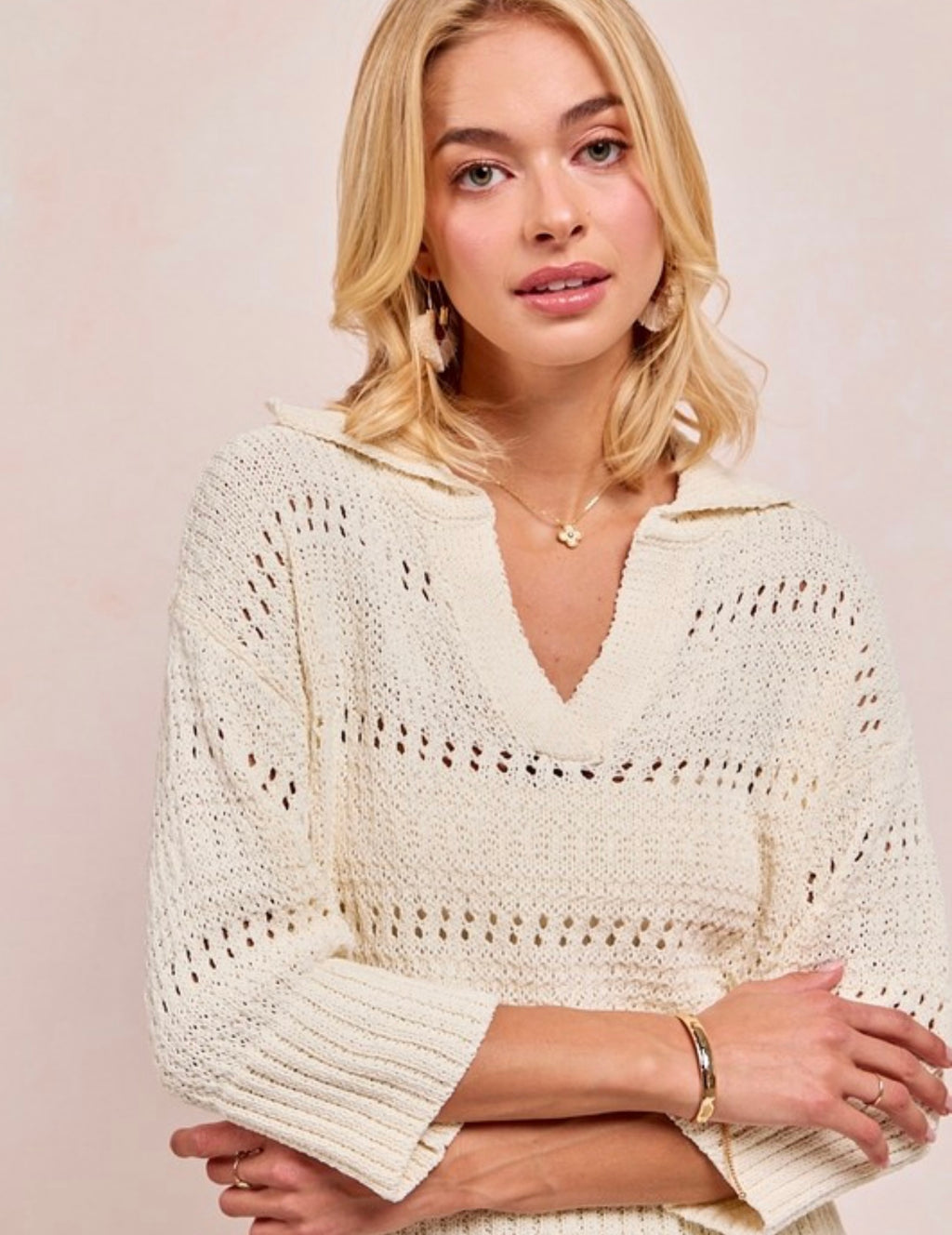 Three Quarter Sleeve Knit Top