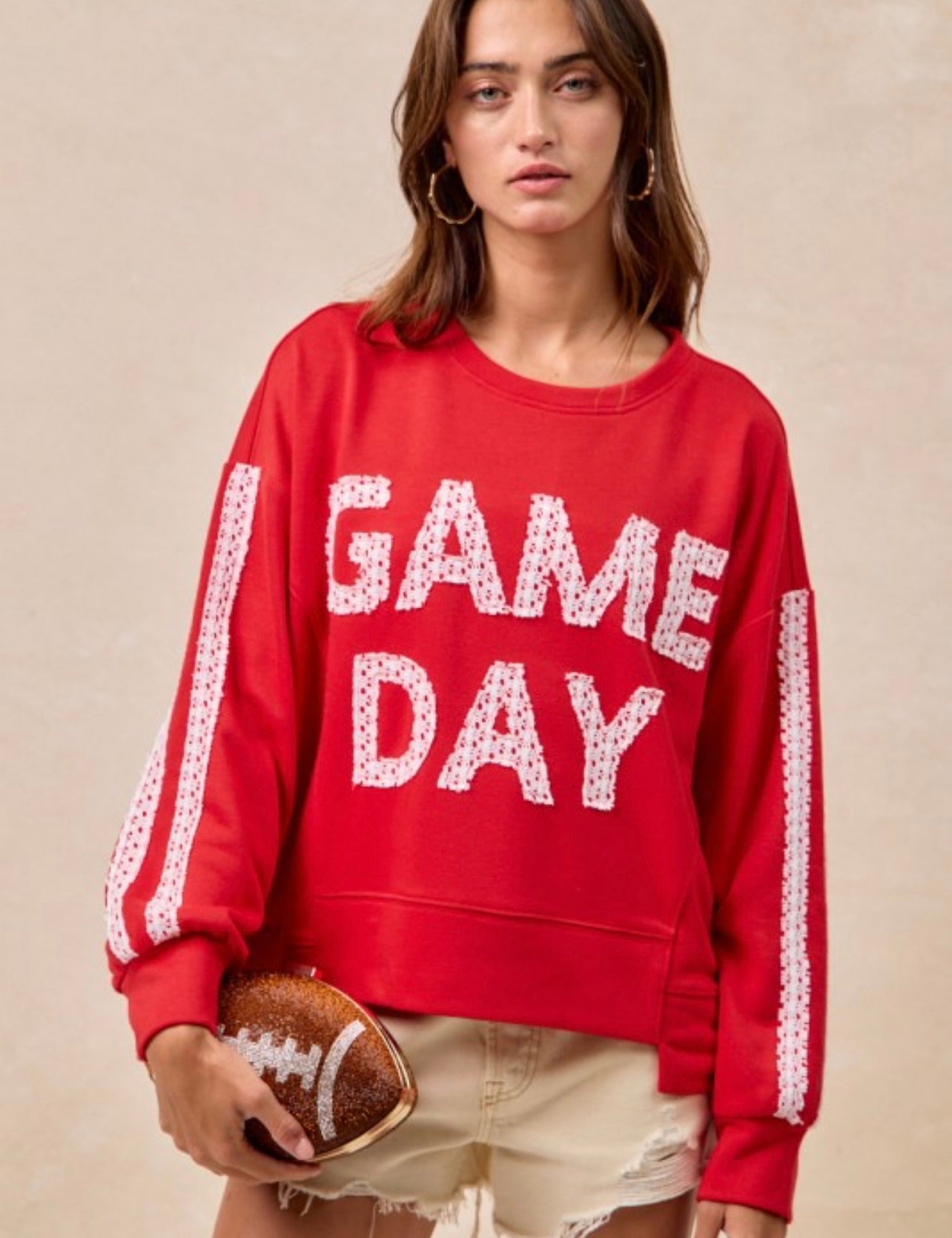Gameday Lace Patchwork Top