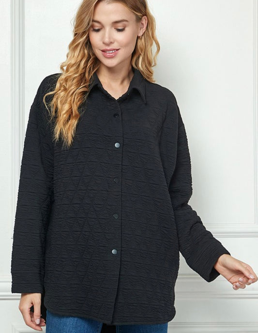 Quilted Long Sleeve Shacket