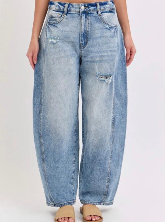 Cello Barrel Jean with Side Panels