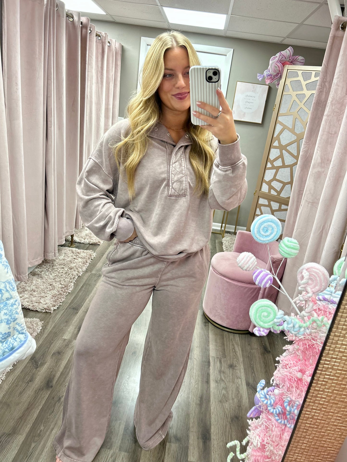 French Terry Waffle Wide Pant