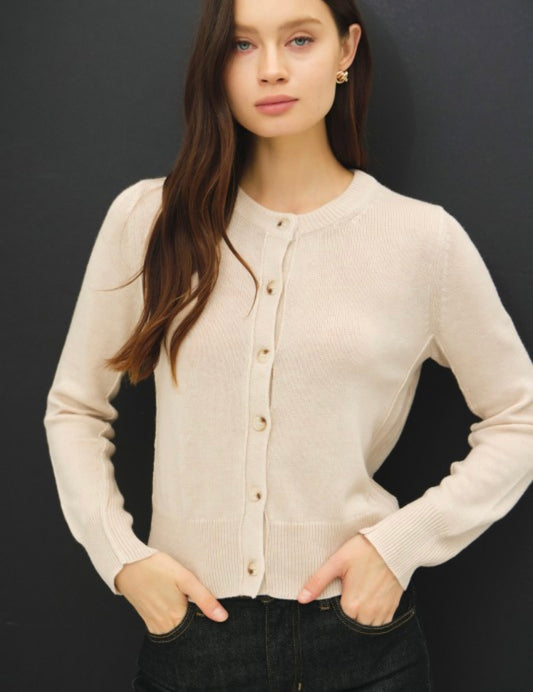Classic Cut Button Up Cardigan