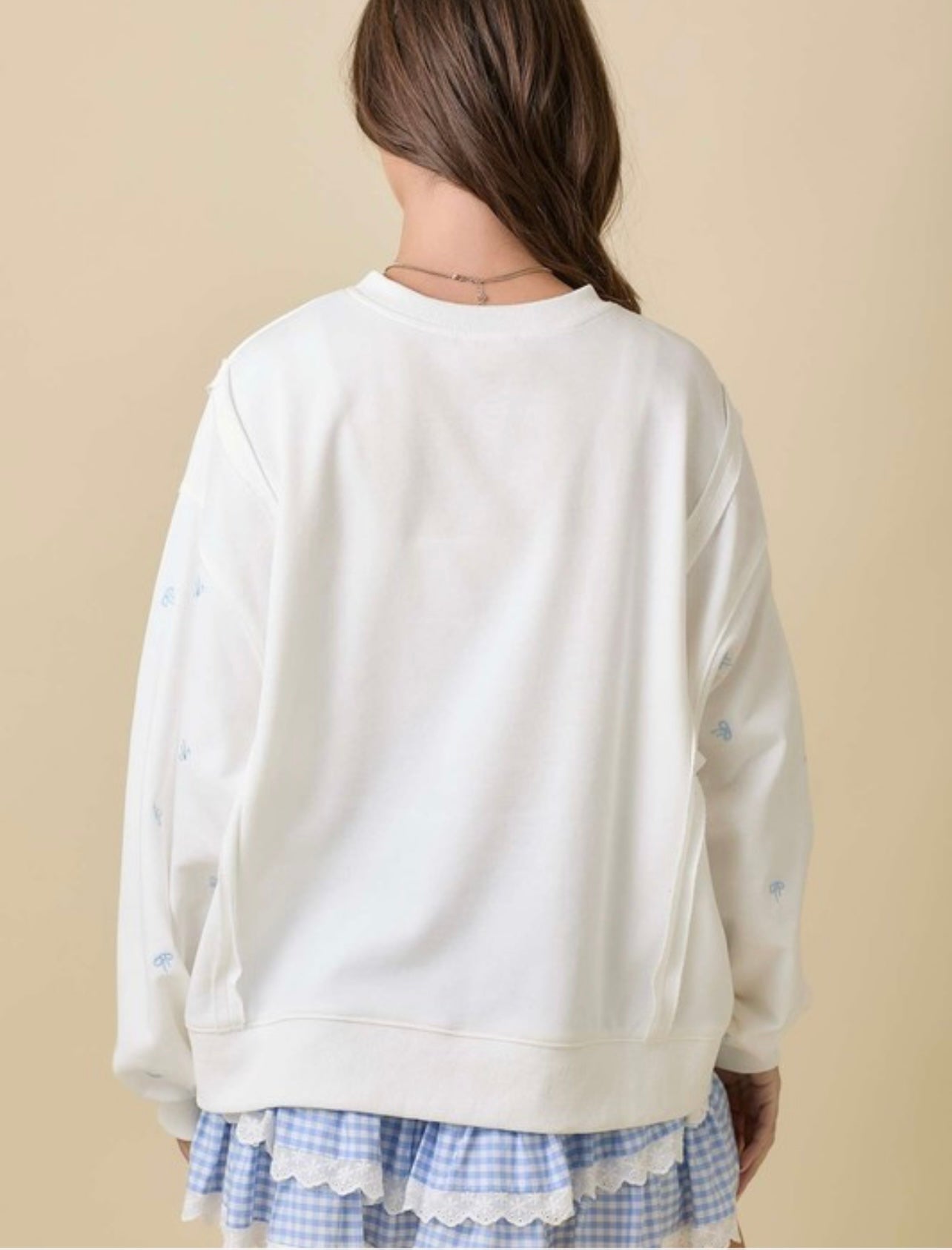 All Over Bow Oversized Crew
