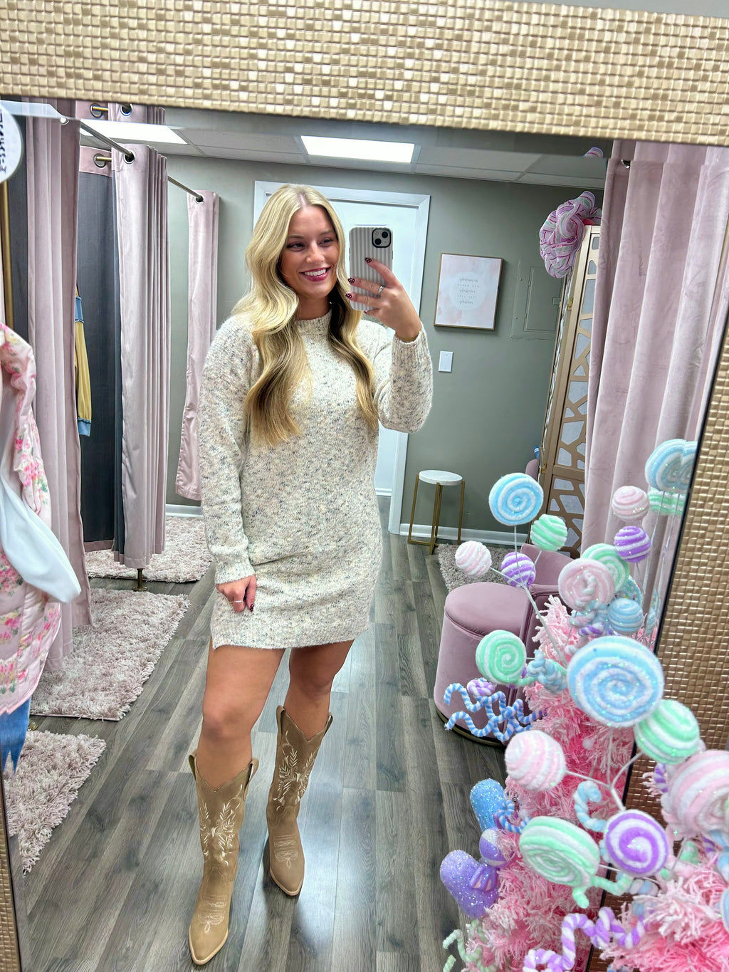 Multi Color Sweater Dress