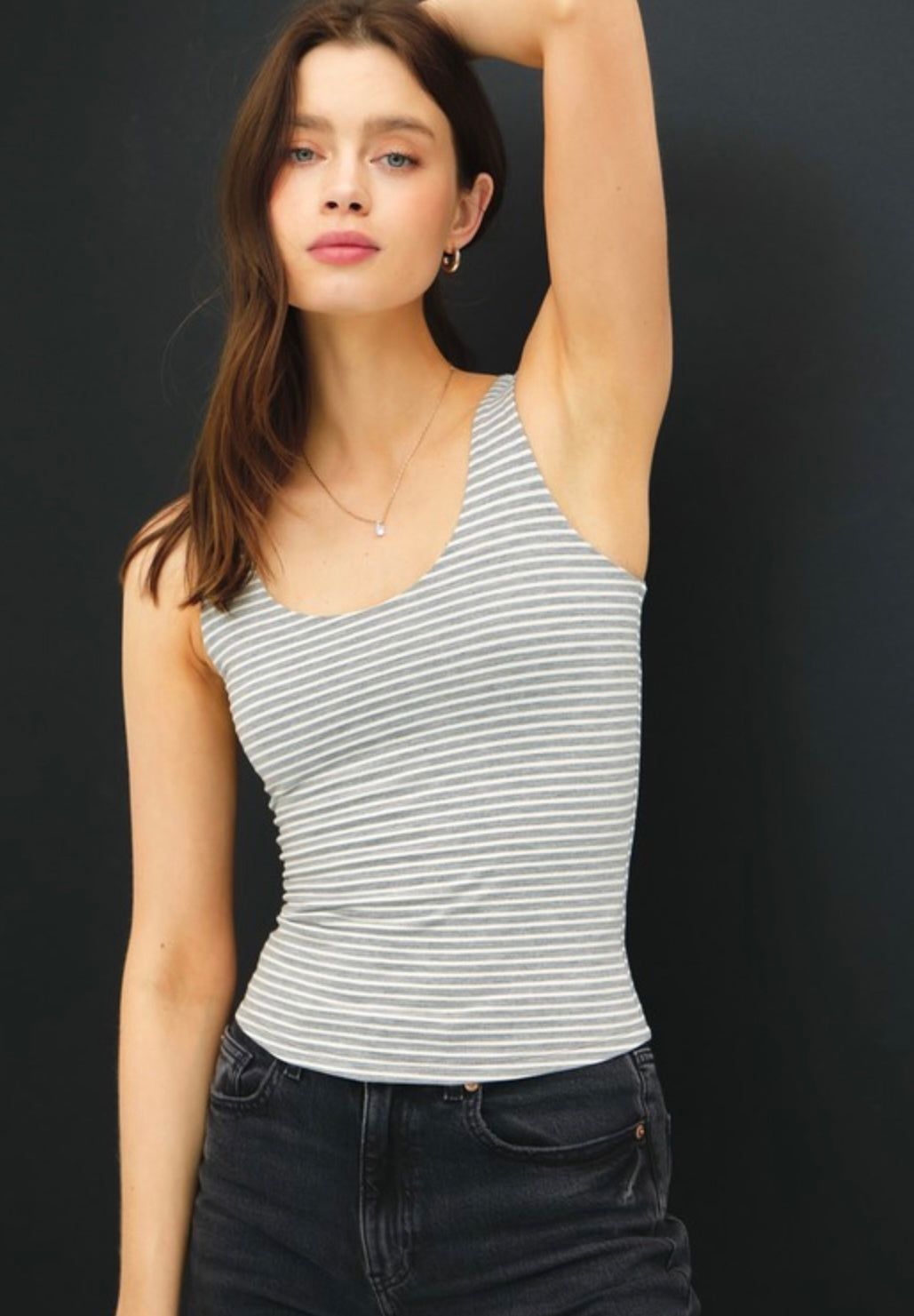 Stripe Scoop Neck Tank