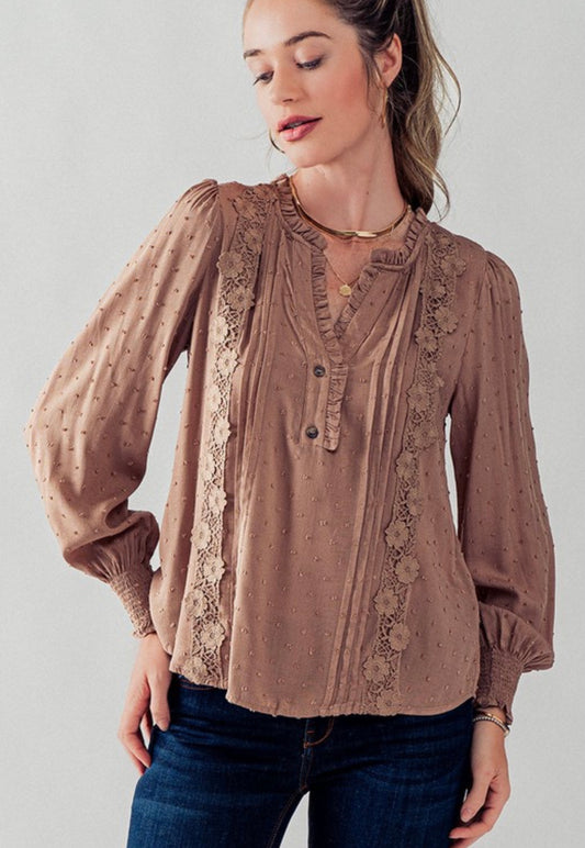 Boho Ruffle Blouse Top