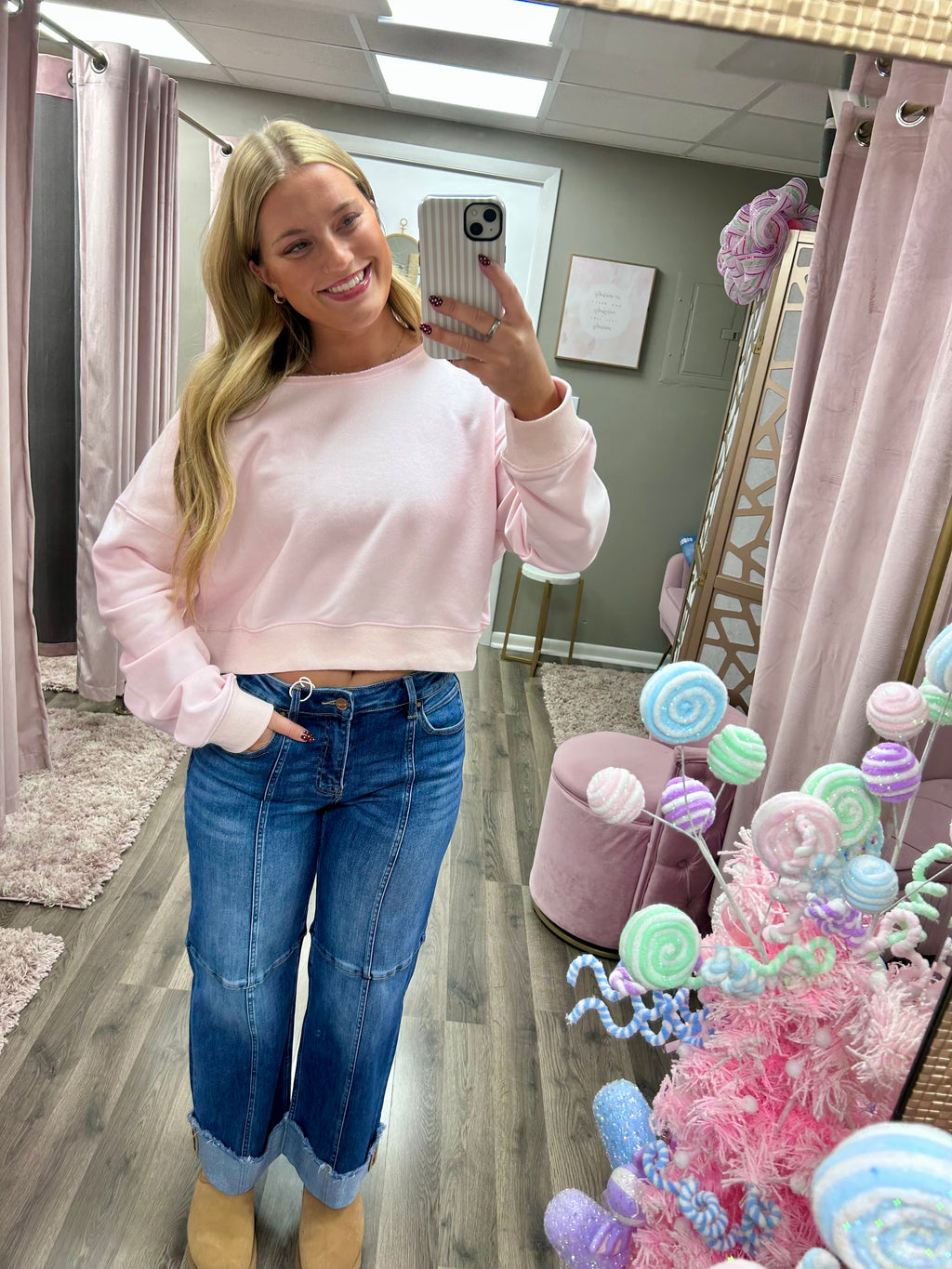 Risen Slouchy Crop Seam Detail Jean