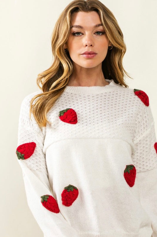 Strawberry Crochet Sweater