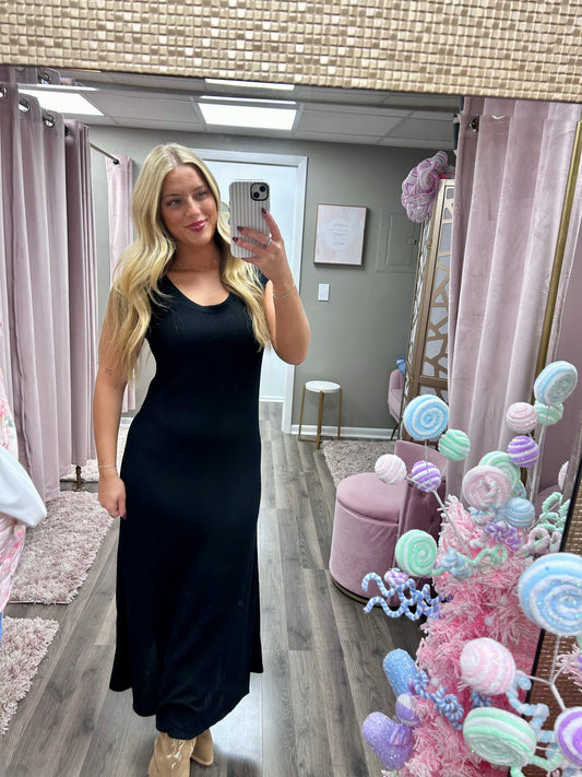 Ribbed Cap Sleeve Dress