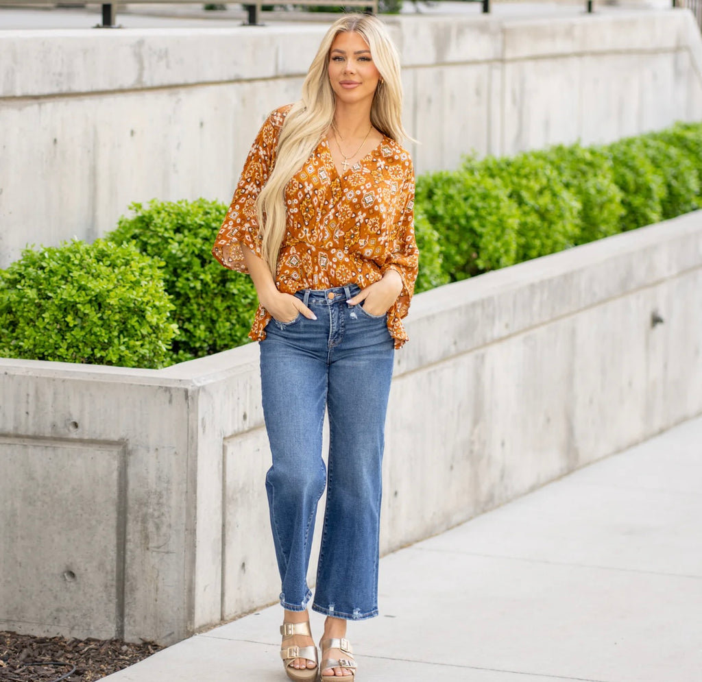 Risen High Rise Crop Bootcut Jean