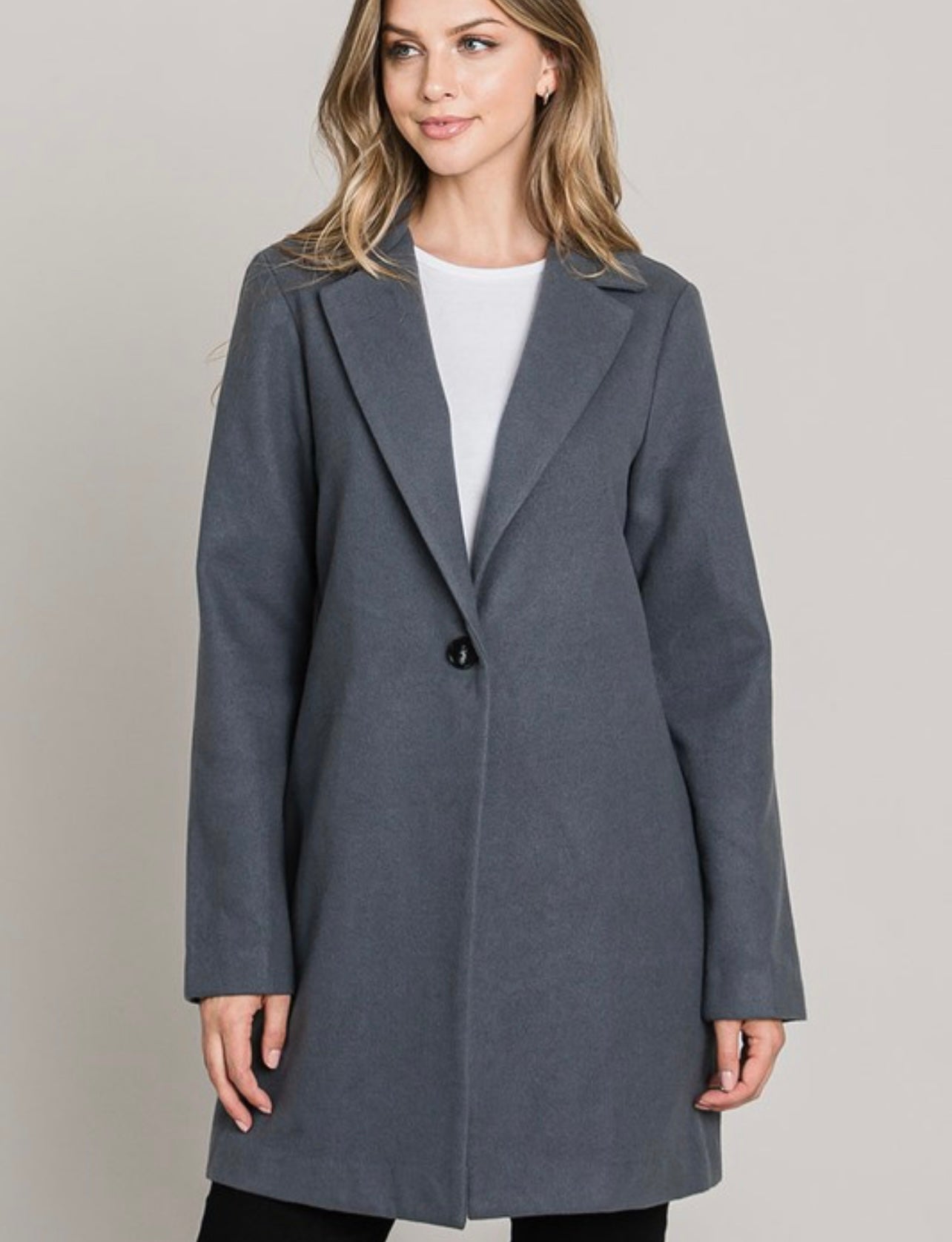 Tapered Coat with Side Pockets