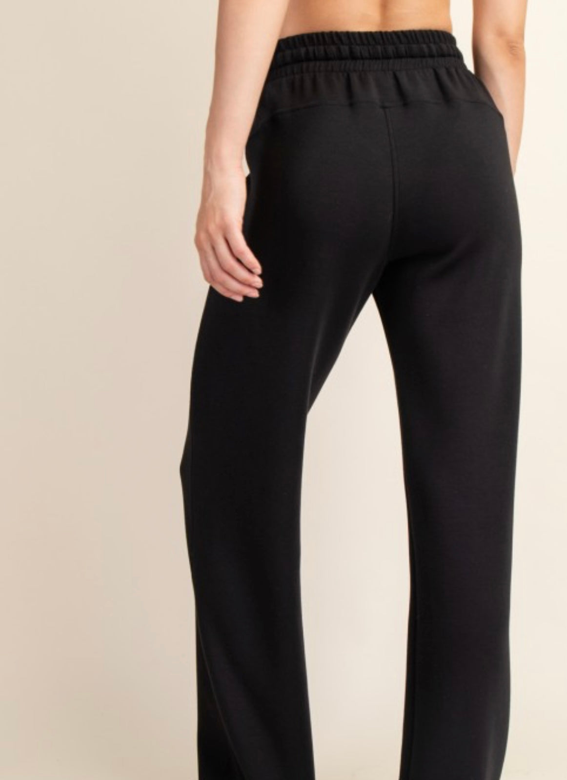 Poly Cropped Wide Pant