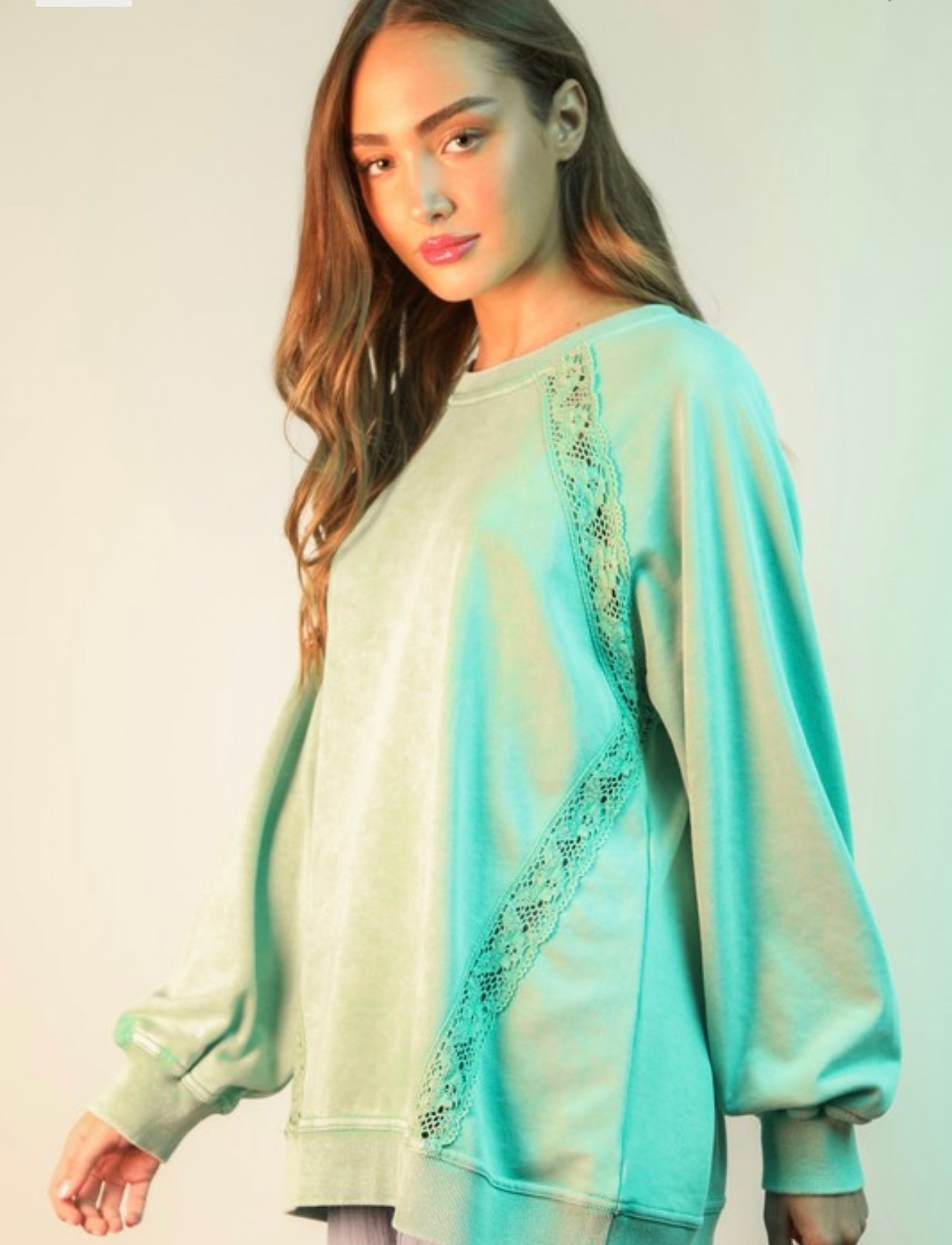 Lace Trim Knit Detail Top