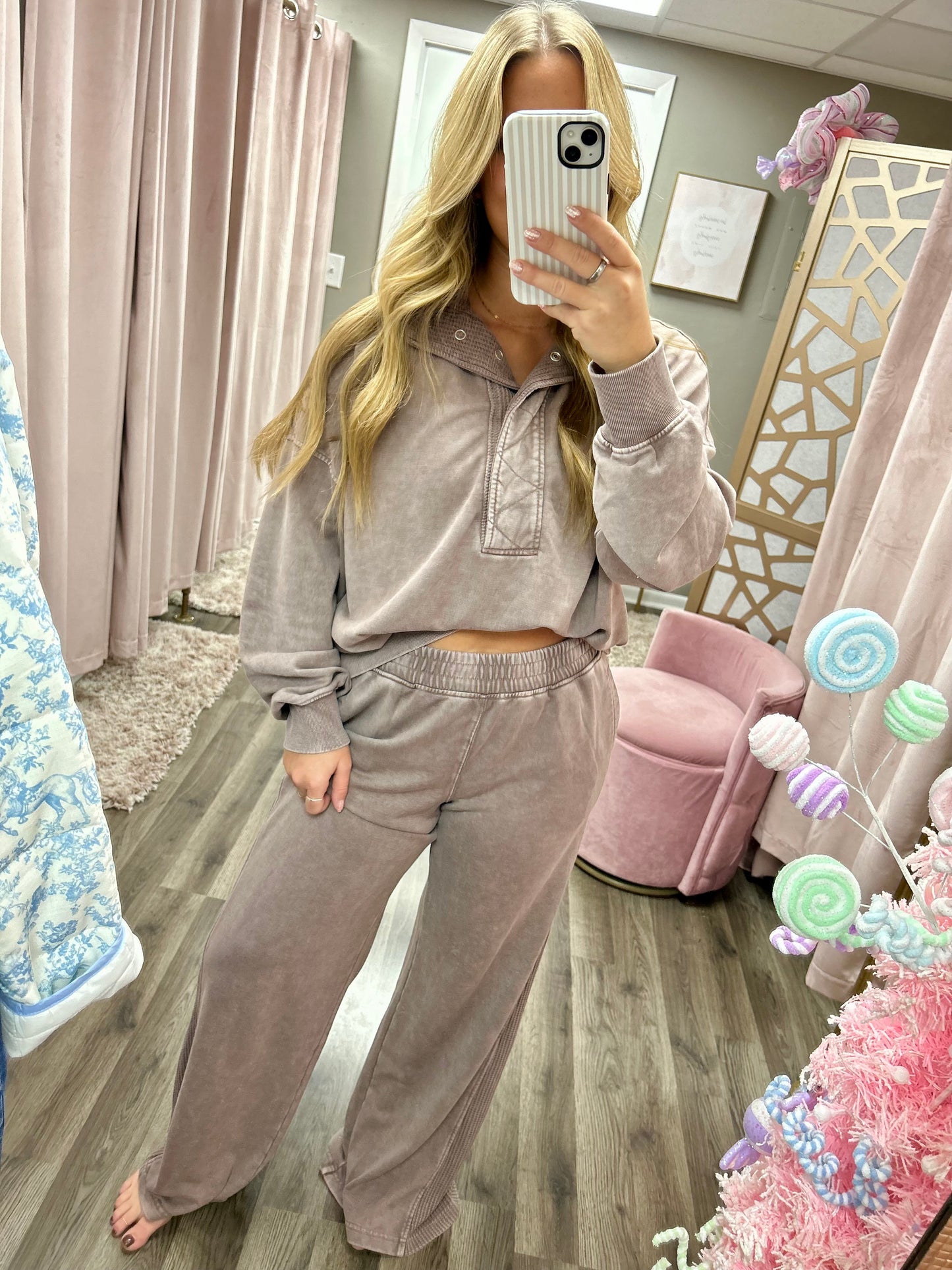 French Terry Waffle Wide Pant