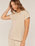 Rib knit short sleeve
