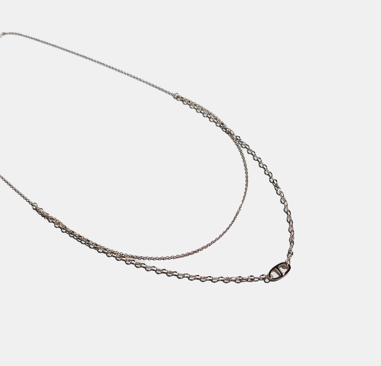 PS Oval Pendant Layered Necklace