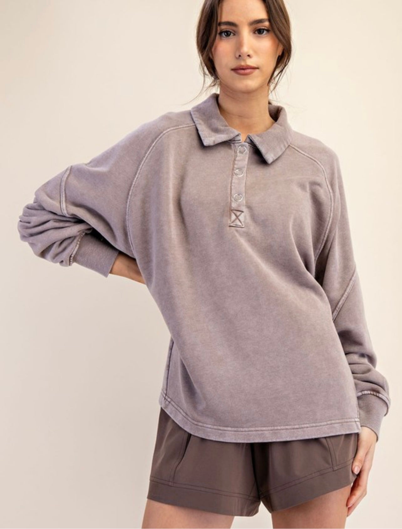 French Terry Henley Sweatshirt