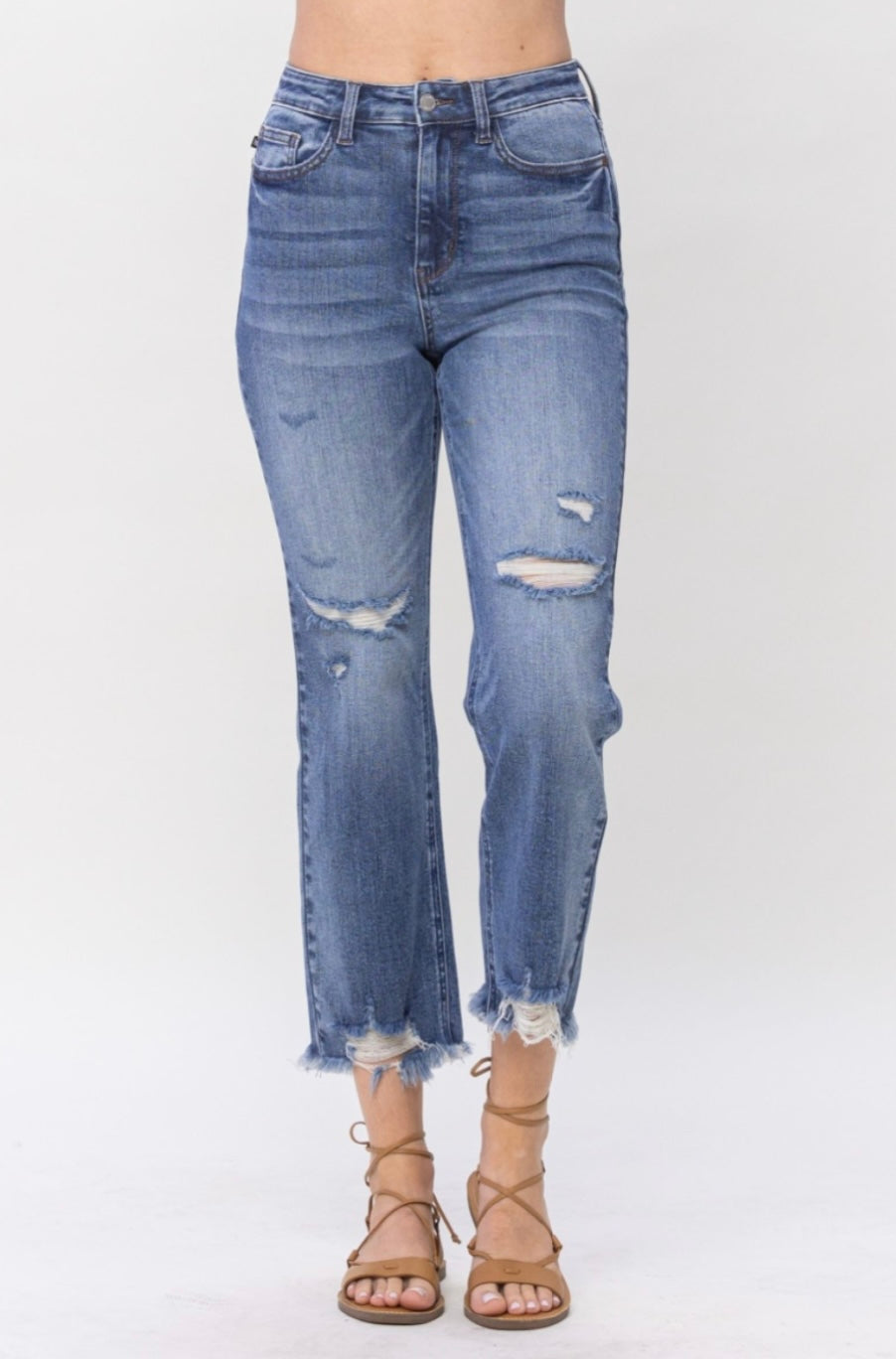 Judy Blue Destroy Crop Straight Jean