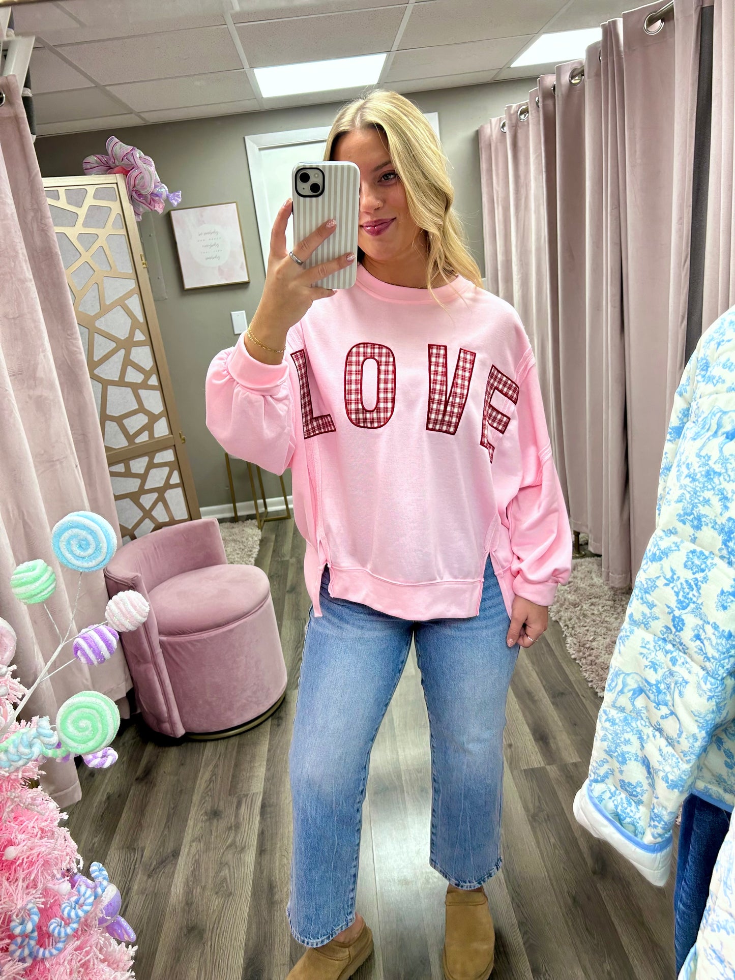 Love Patch Pullover Sweatshirt