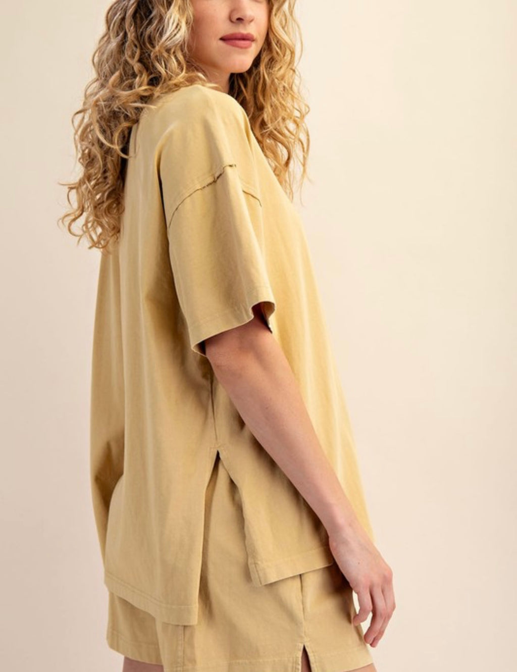 Mineral Washed Cotton Slit Top