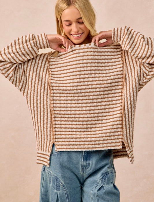 Textured Knit Stripe Top