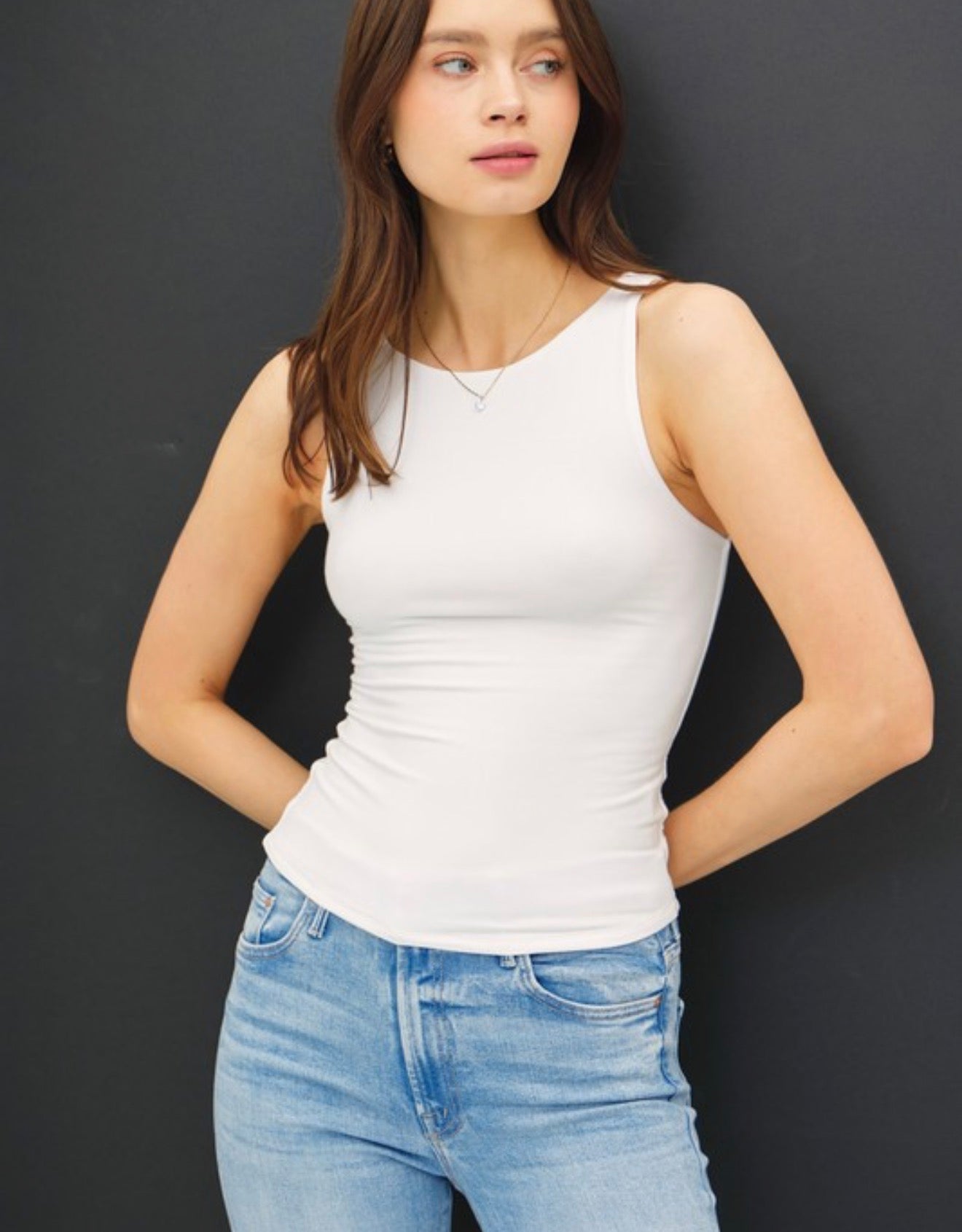 Jersey High Neck Tank