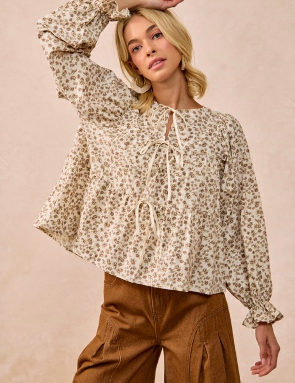 Floral Printed Peplum Top