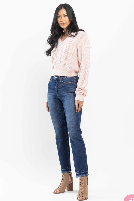 Judy Blue HW Released Hem Slim Jean