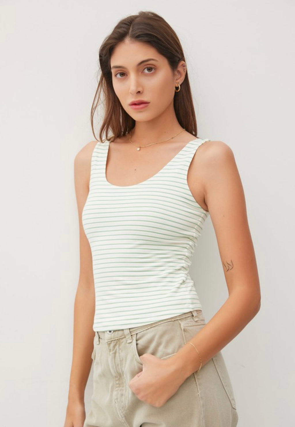 Stripe Scoop Neck Tank