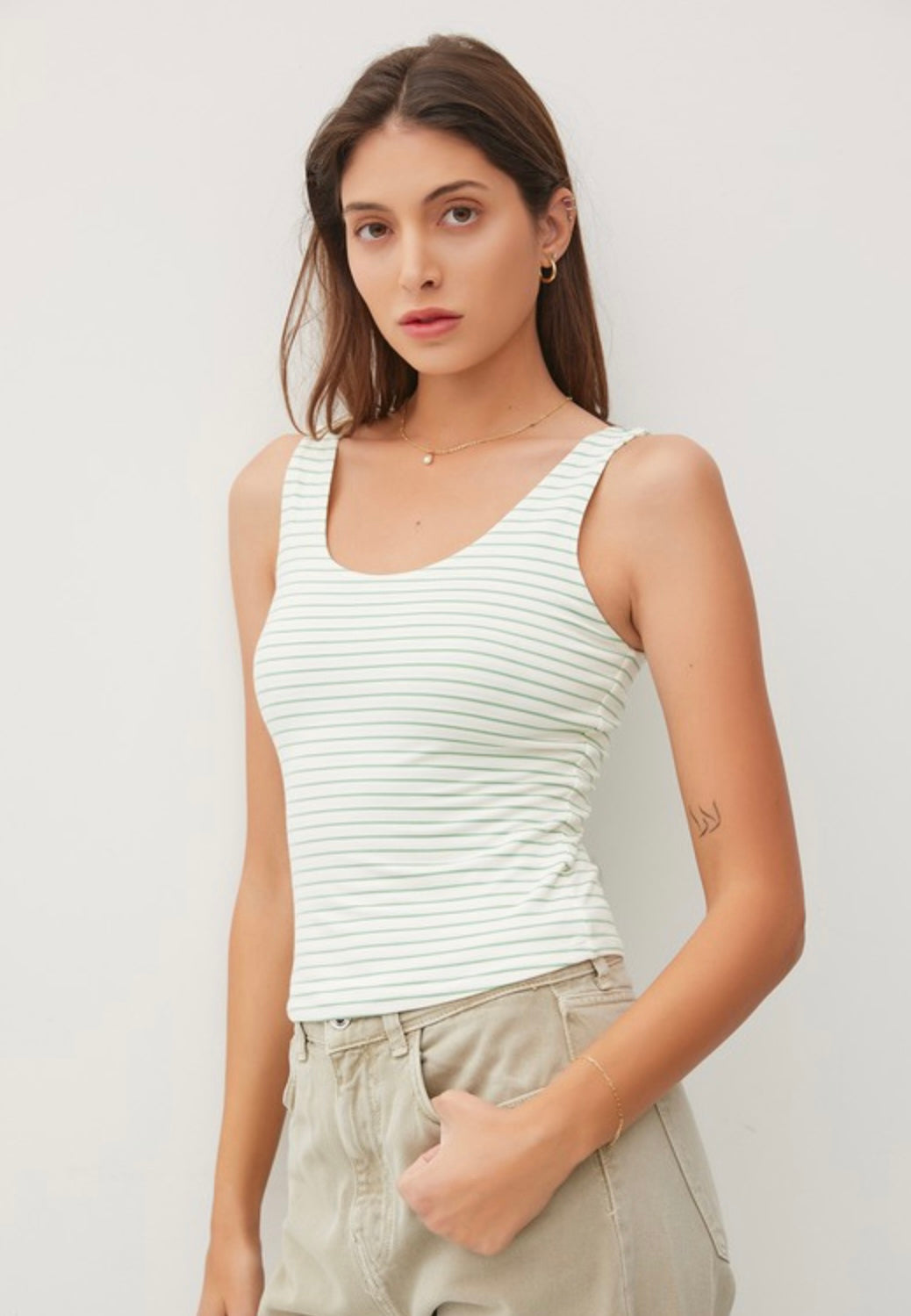 Stripe Scoop Neck Tank