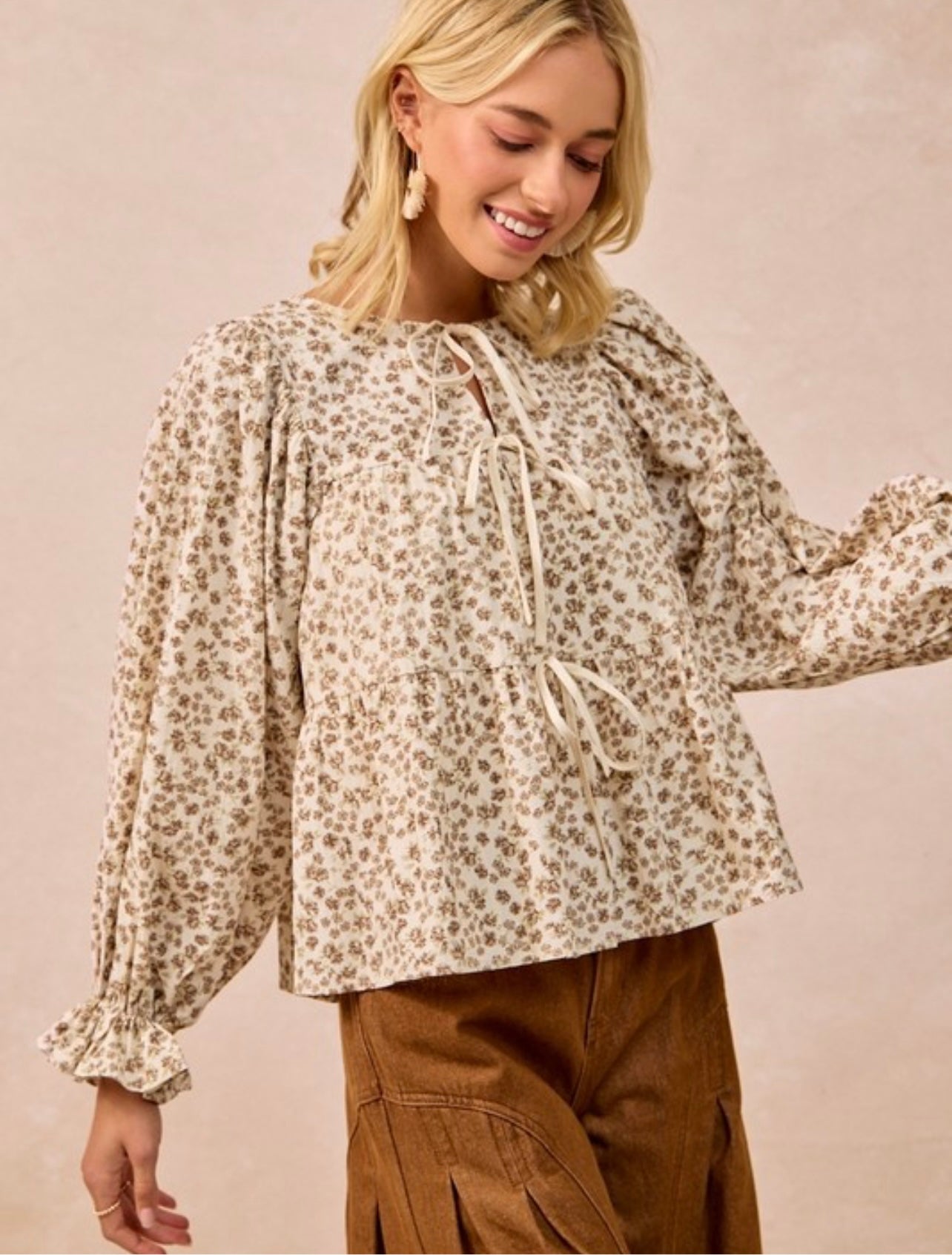 Floral Printed Peplum Top