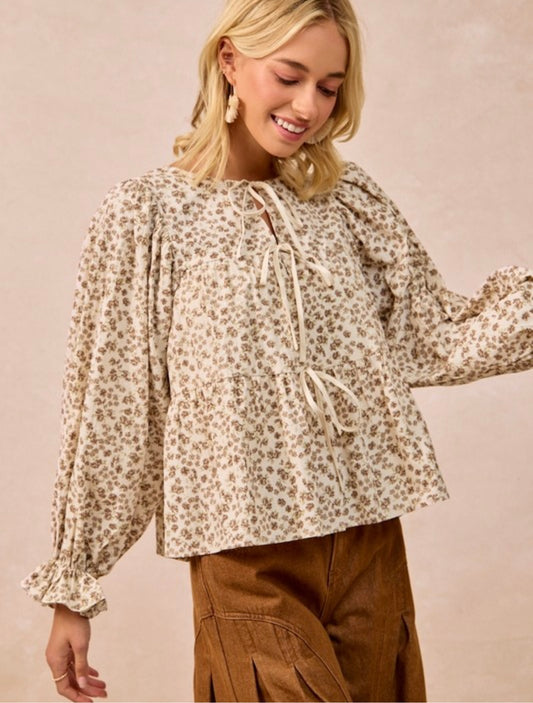 Floral Printed Peplum Top