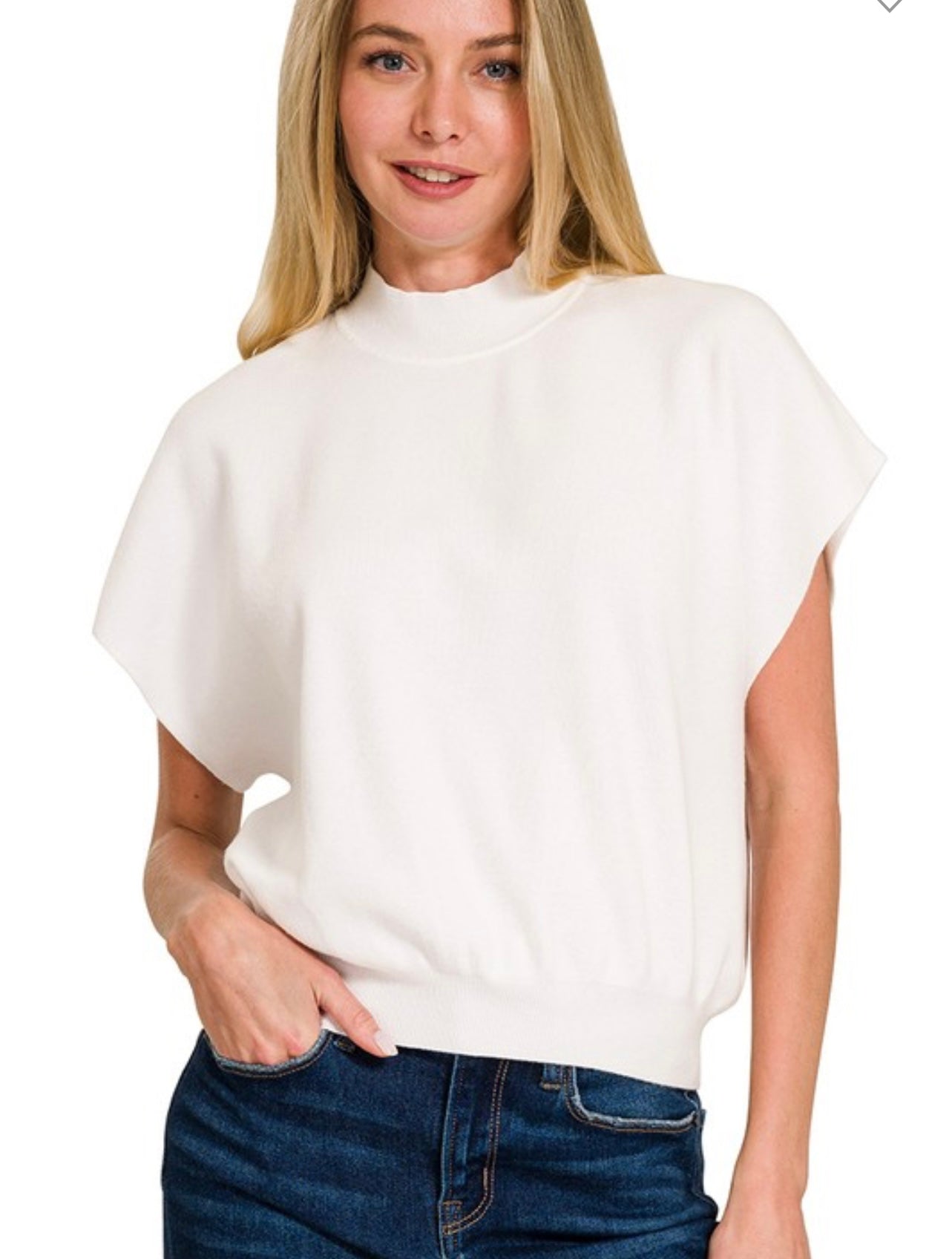 Mock Neck Dolman Sleeve Sweater