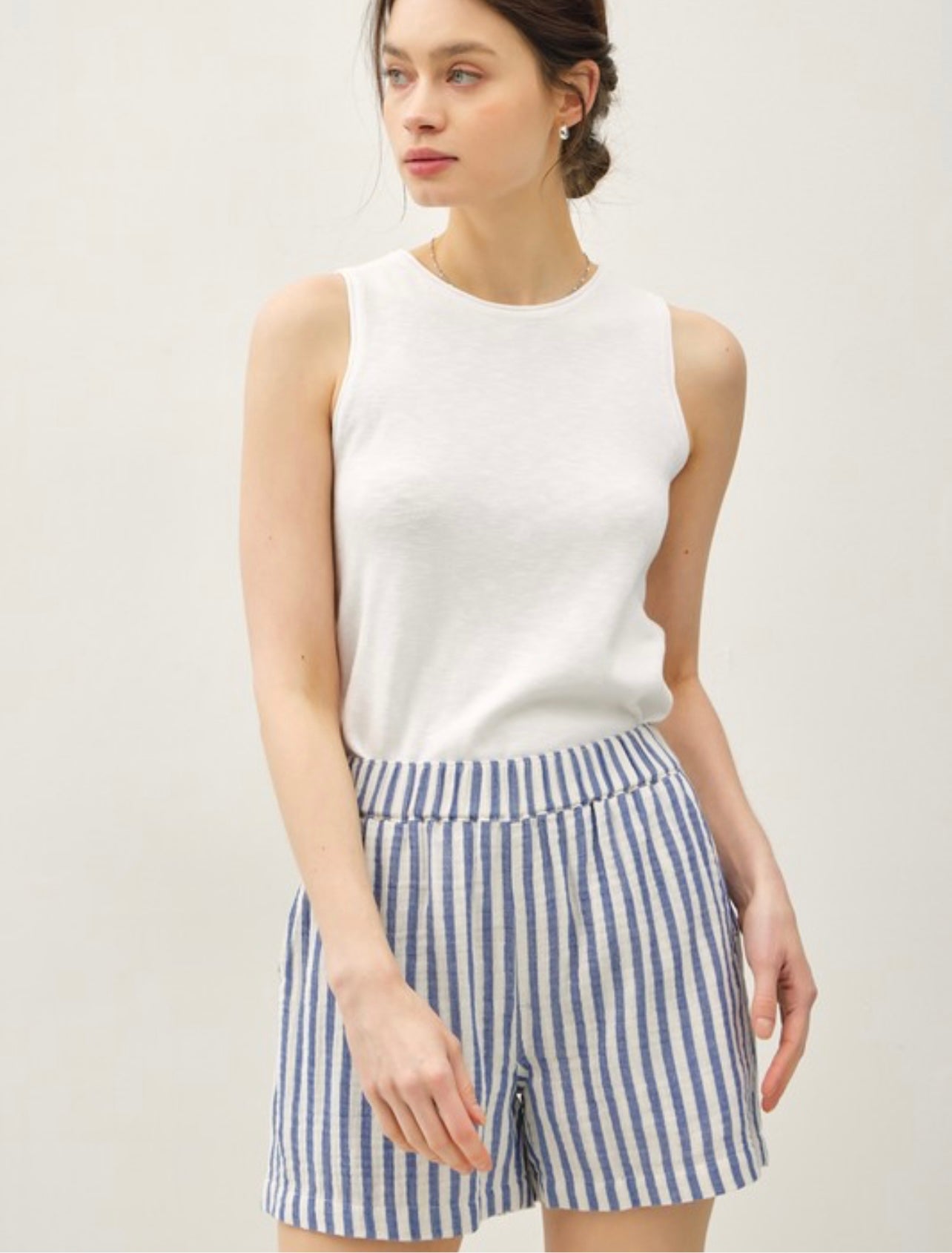 Classic Cut Striped Gauze Short