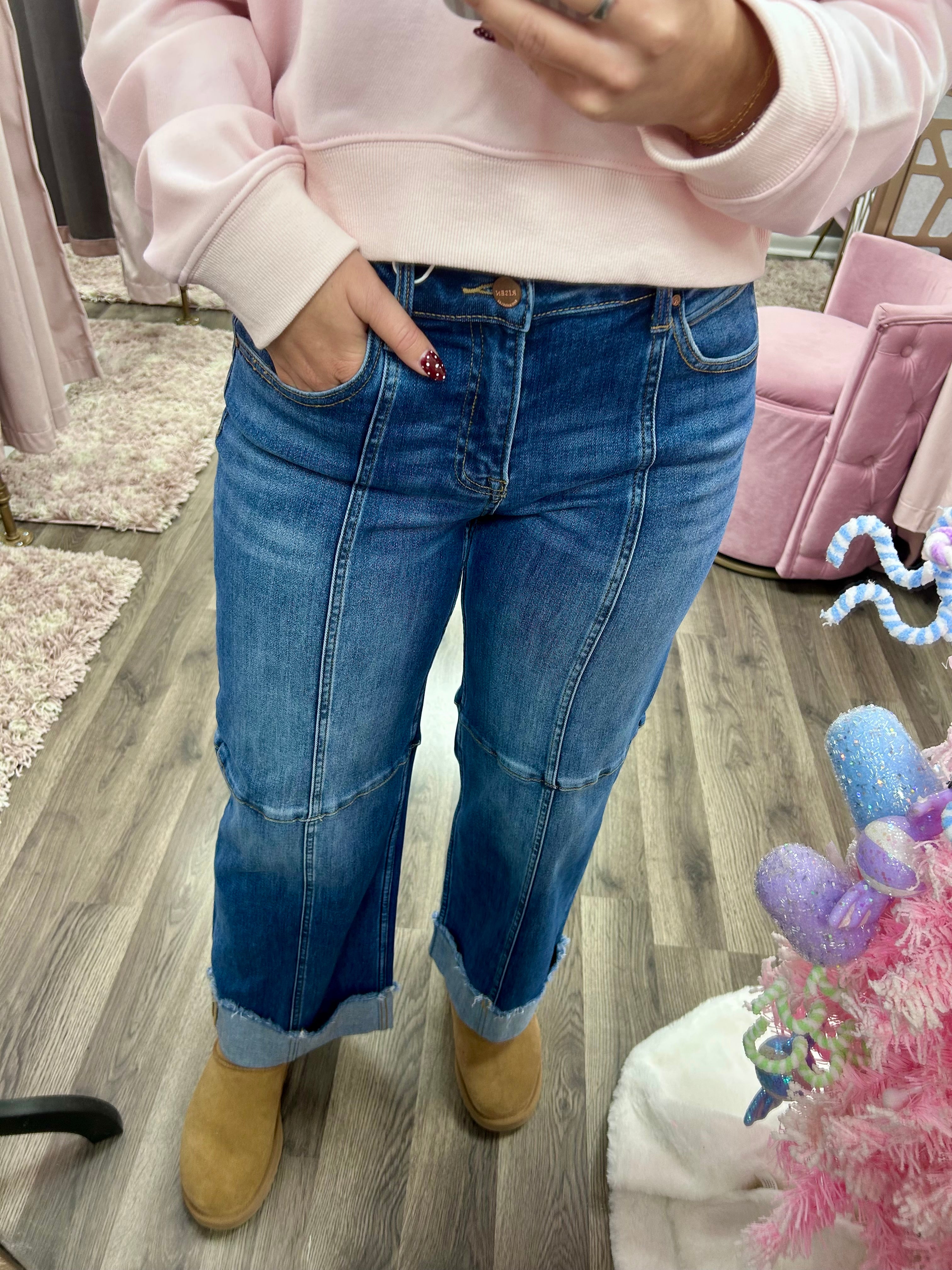 Risen Slouchy Crop Seam Detail Jean