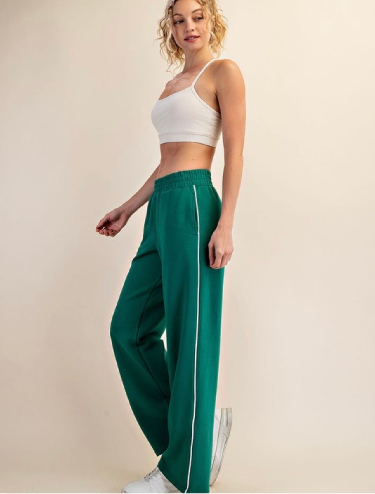 Poly Piping Straight Pant