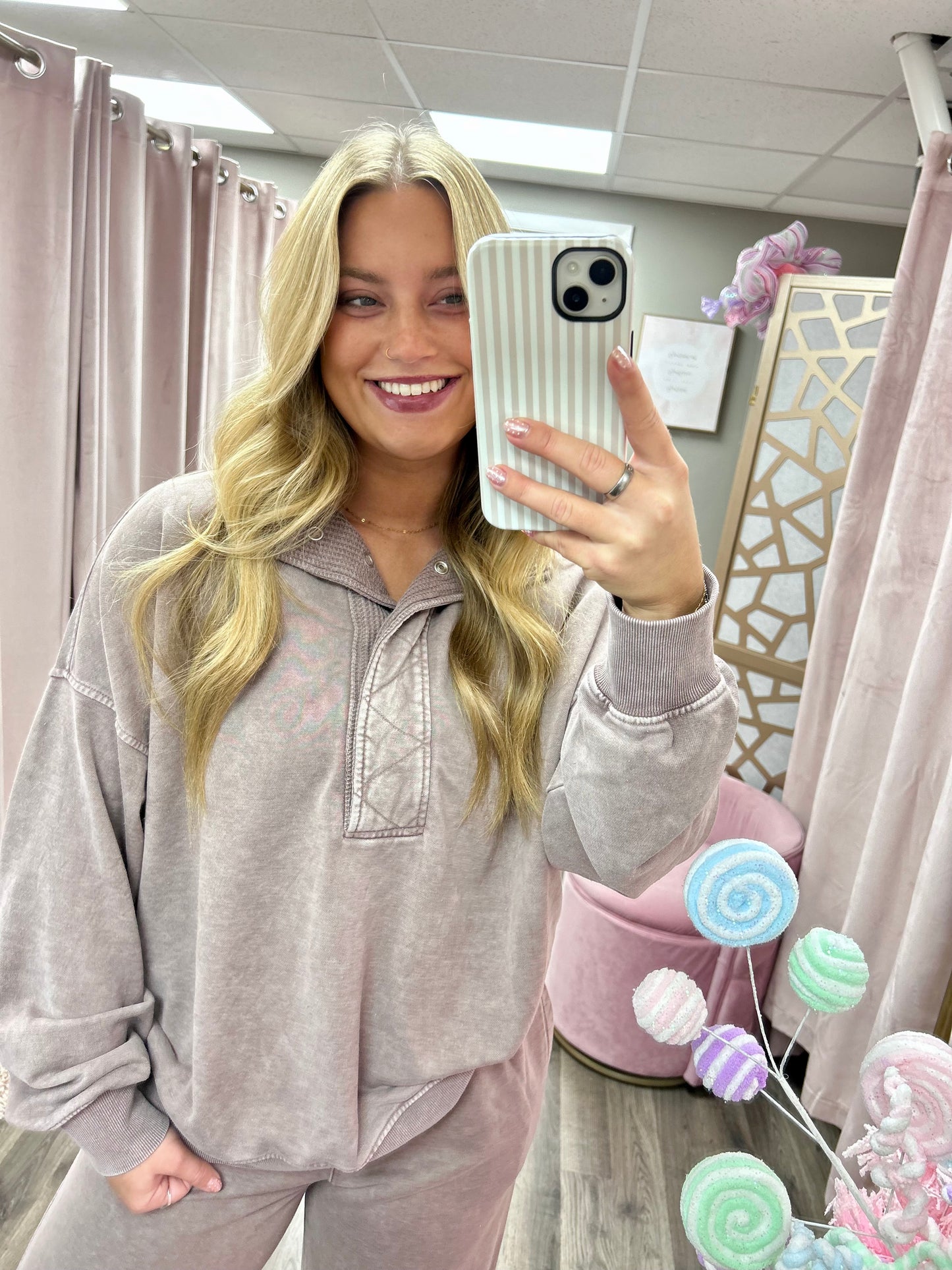 French Terry Quarter Snap Sweatshirt