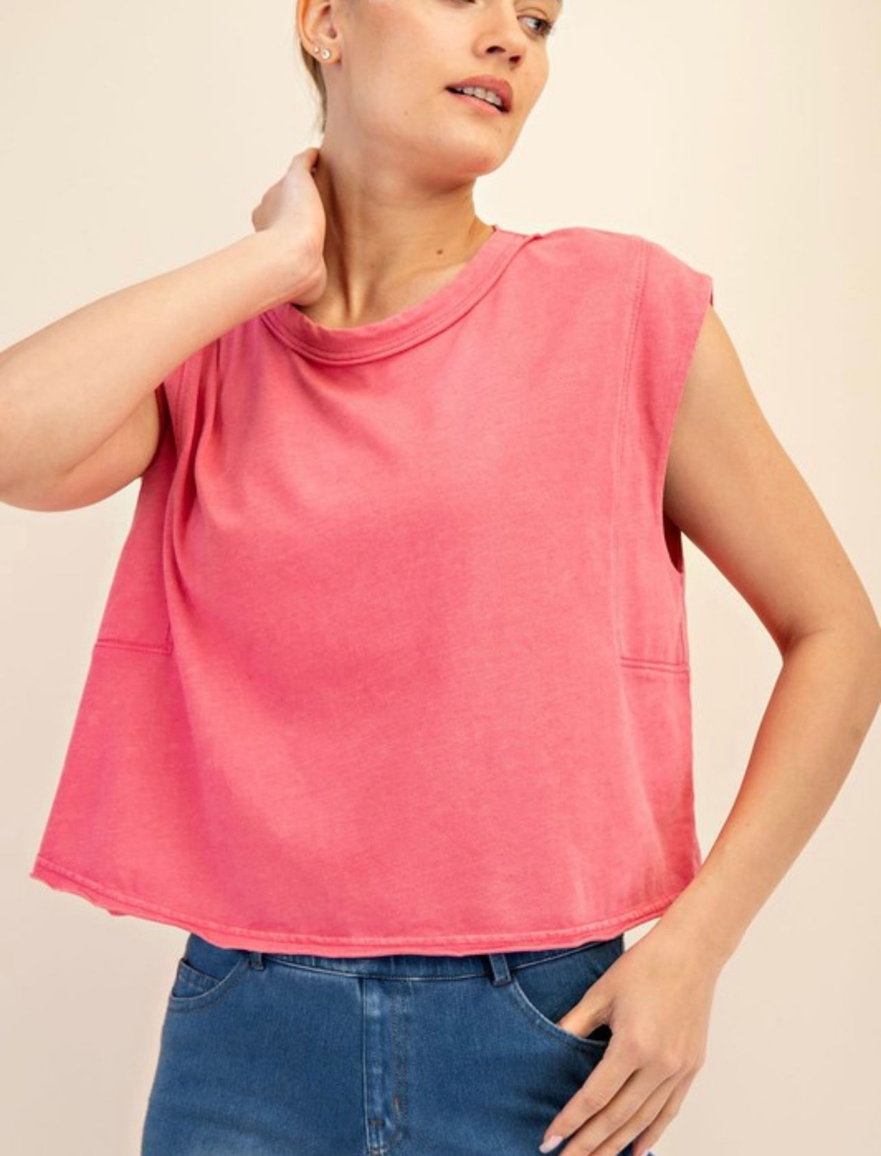 Cotton Poly Sleeveless Tank