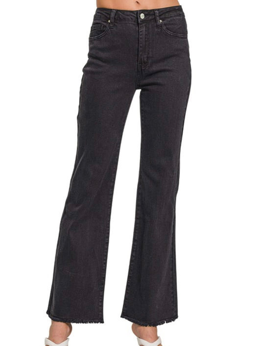 Acid Wash Fray Hem Jean