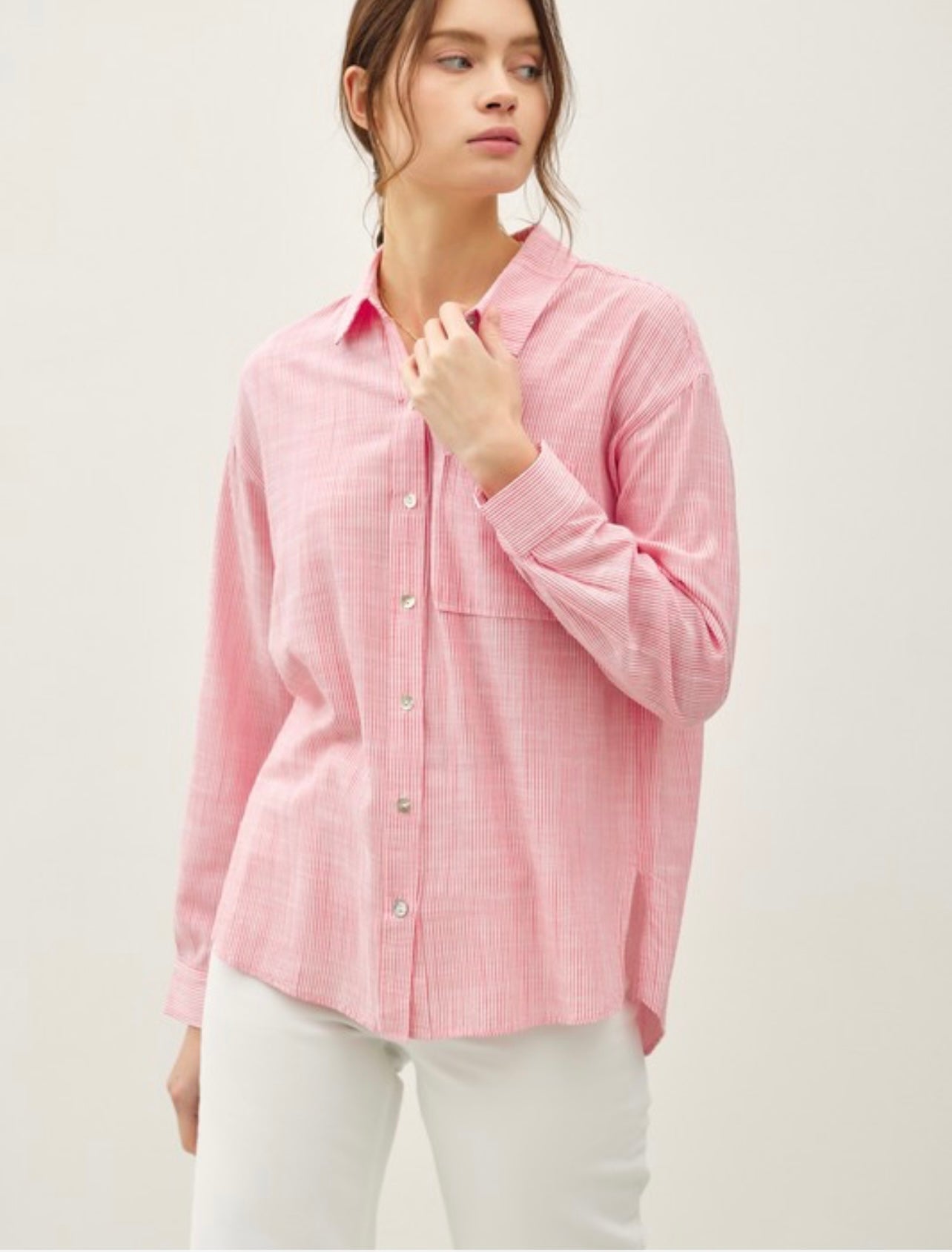 Pinstripe Button Up Top