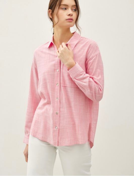 Pinstripe Button Up Top