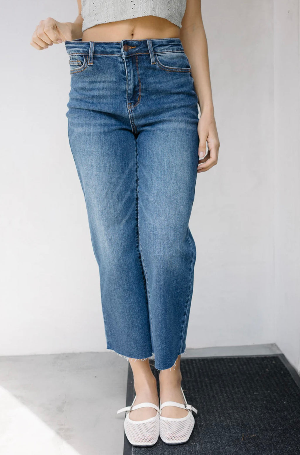 Judy Blue HW Crop Wide Leg Jean