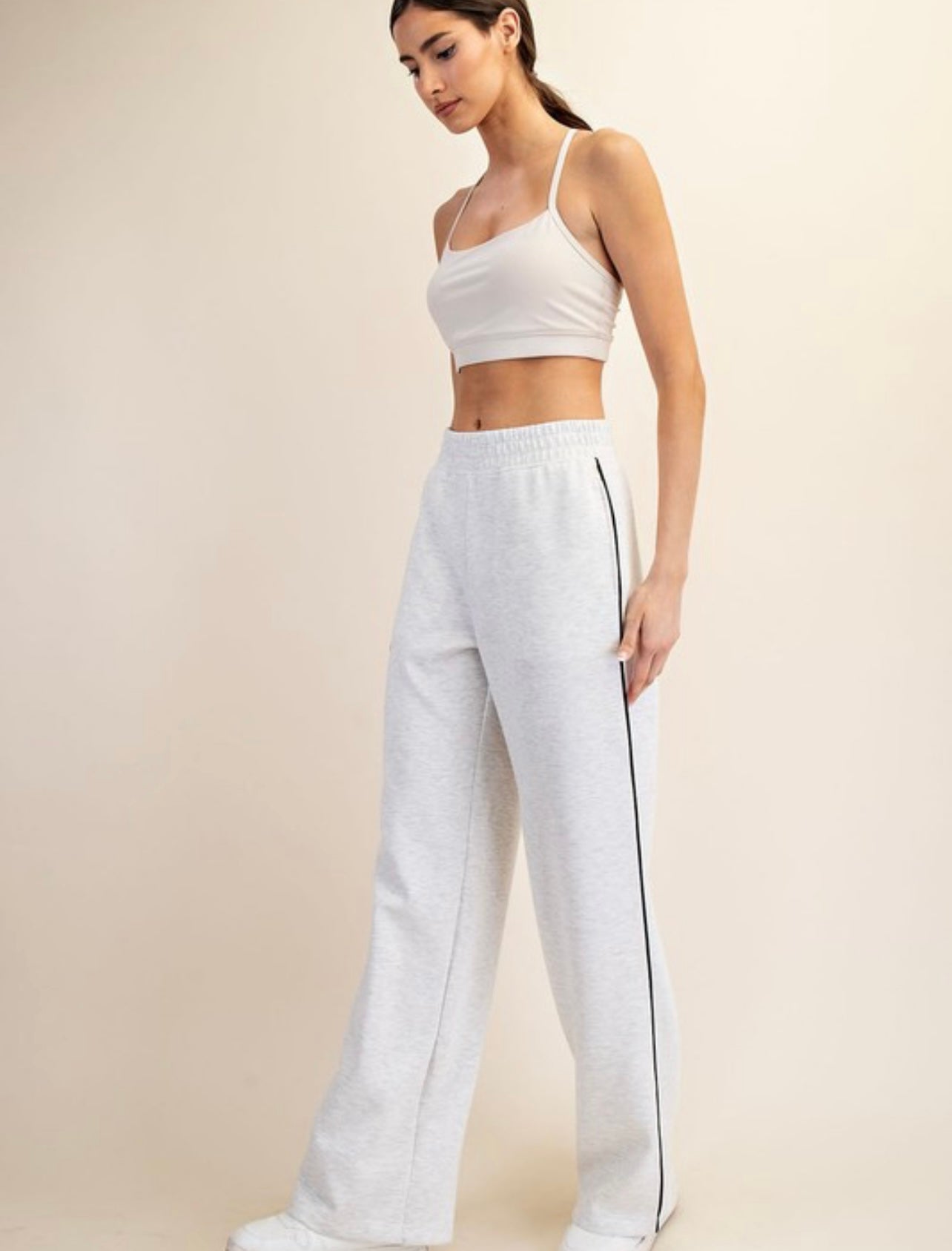 Poly Piping Straight Pant